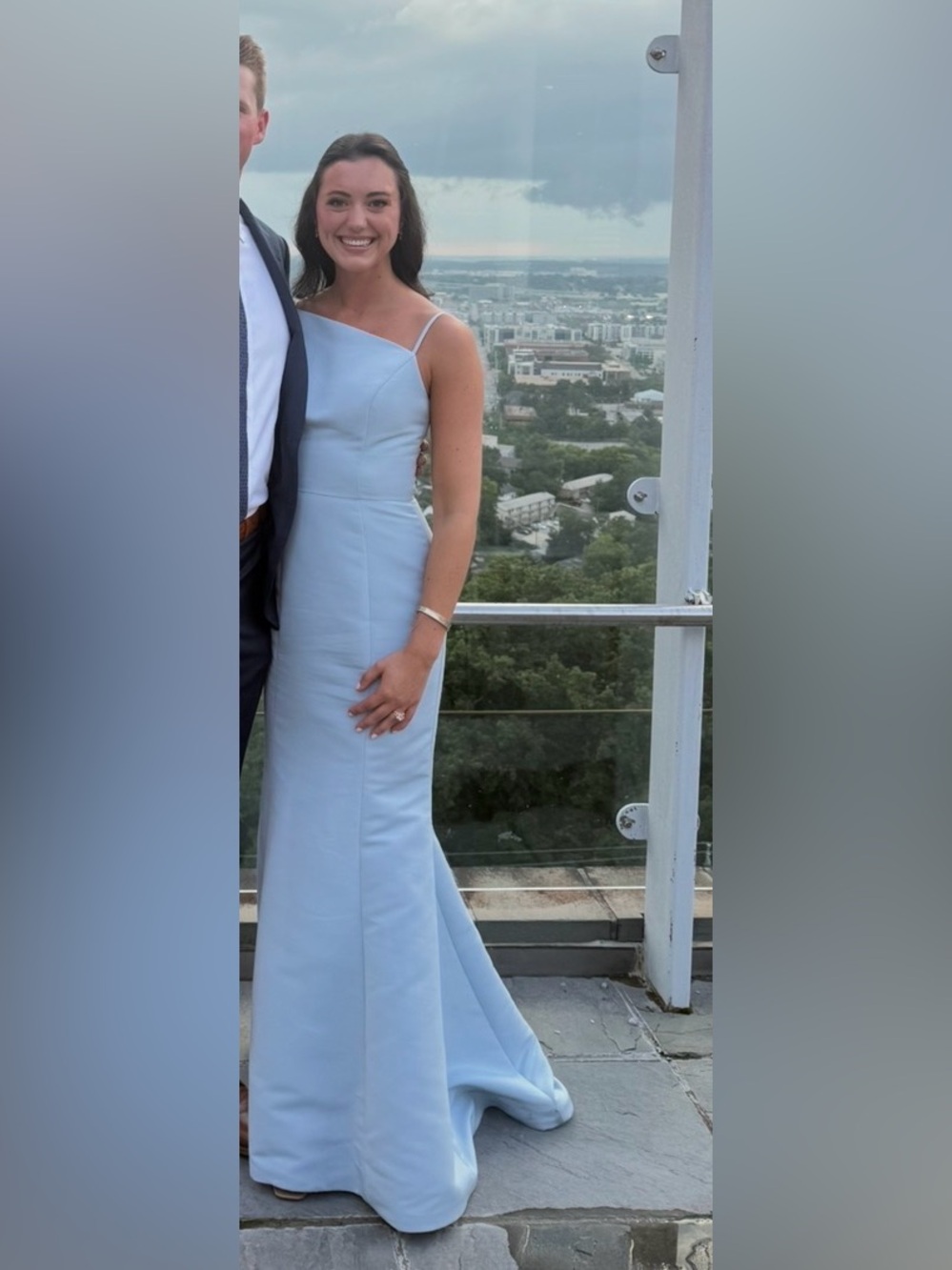 Amsale Lux Bridesmaid Dress in Ice